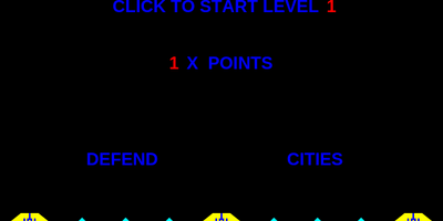 Start of Missile Command Game